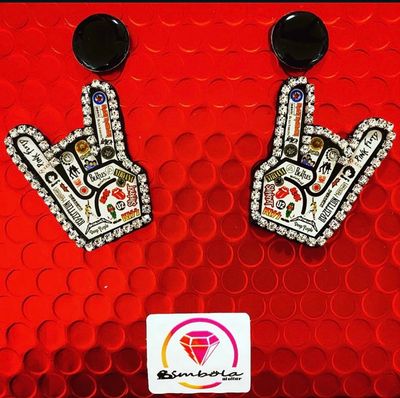 Pendientes rockeros pendientes rock earrings pendientes glitter earrings pendientes mano