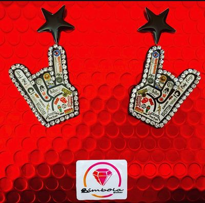 Pendientes rockeros pendientes rock earrings pendientes glitter earrings pendientes mano