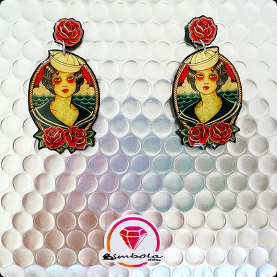 Pendientes marinera sailor earrings traditional tattoo