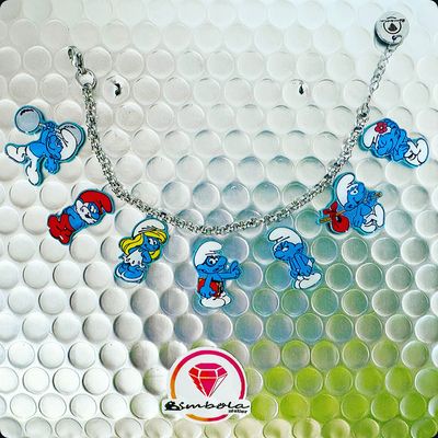 Bimbolina pulsera pitufos bracelet pulsera acero charms pulsera dibujos animados Smurf 