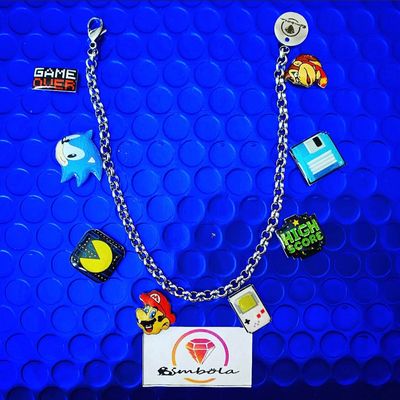 Bimbolina pulsera videojuegos pulsera juegos computer bracelet pulsera acero charms pulsera gamer