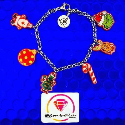Bimbolina pulsera navideña Christmas bracelet pulsera acero charms pulsera navidad Grinch