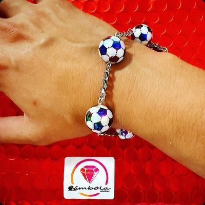 Bimbolina pulsera videojuegos pulsera football brazalet pulsera pelotas ball bracelet pulsera acero charms pulsera fútbol balón 