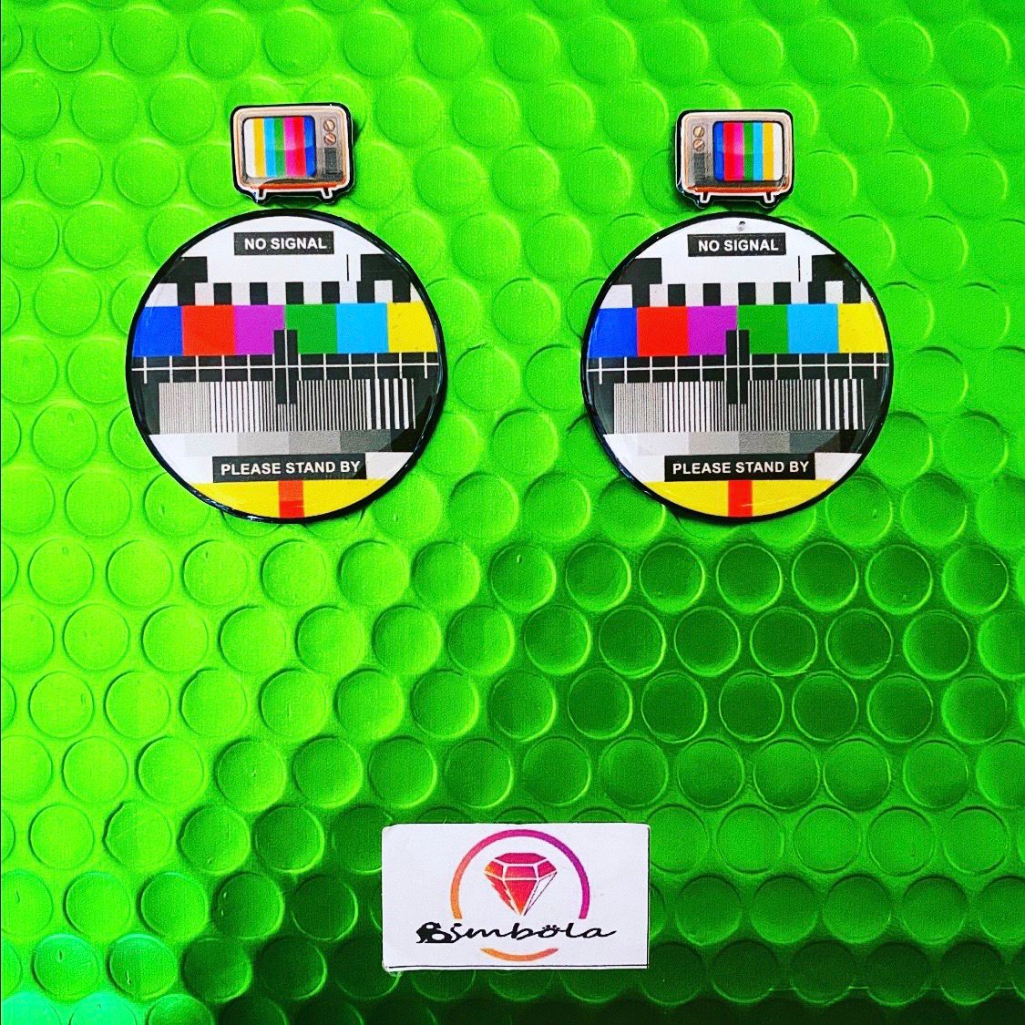 Pendientes carta de ajuste retro vintage earrings pendientes tv earrings 