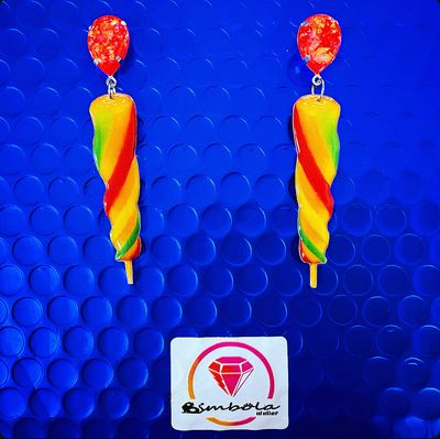 Pendientes Pirulo ice cream earrings pendientes helados handmade earrings glitter earrings 
