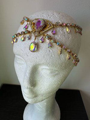 Tiara de cadena de acero Tiara cadena strass Tiara diamante pedrería lágrimas pepitas boreal oro