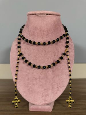 Rosario personalizado doble vuelta bolas cristal facetadas collar hombre