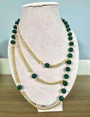 Collar hombre asimétrico de bolas strass pedrería 
