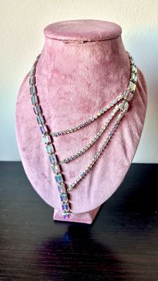 Collar joya collar hombre asimétrico de strass pedrería 