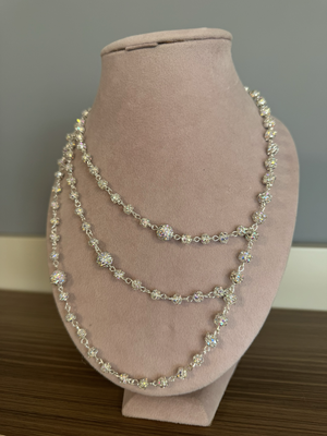 Collar hombre asimétrico de bolas strass pedrería 