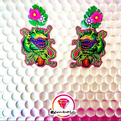 PENDIENTES PLANTA CARNÍVORA EARRINGS PENDIENTES EXCLUSIVE HALLOWEEN DESIGN ENTE SHOP LITTLE HORROR SHOP