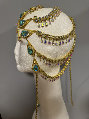 Tiara de cadena de acero Tiara cadena strass Tiara diamante pedrería lágrimas pepitas boreal oro corona