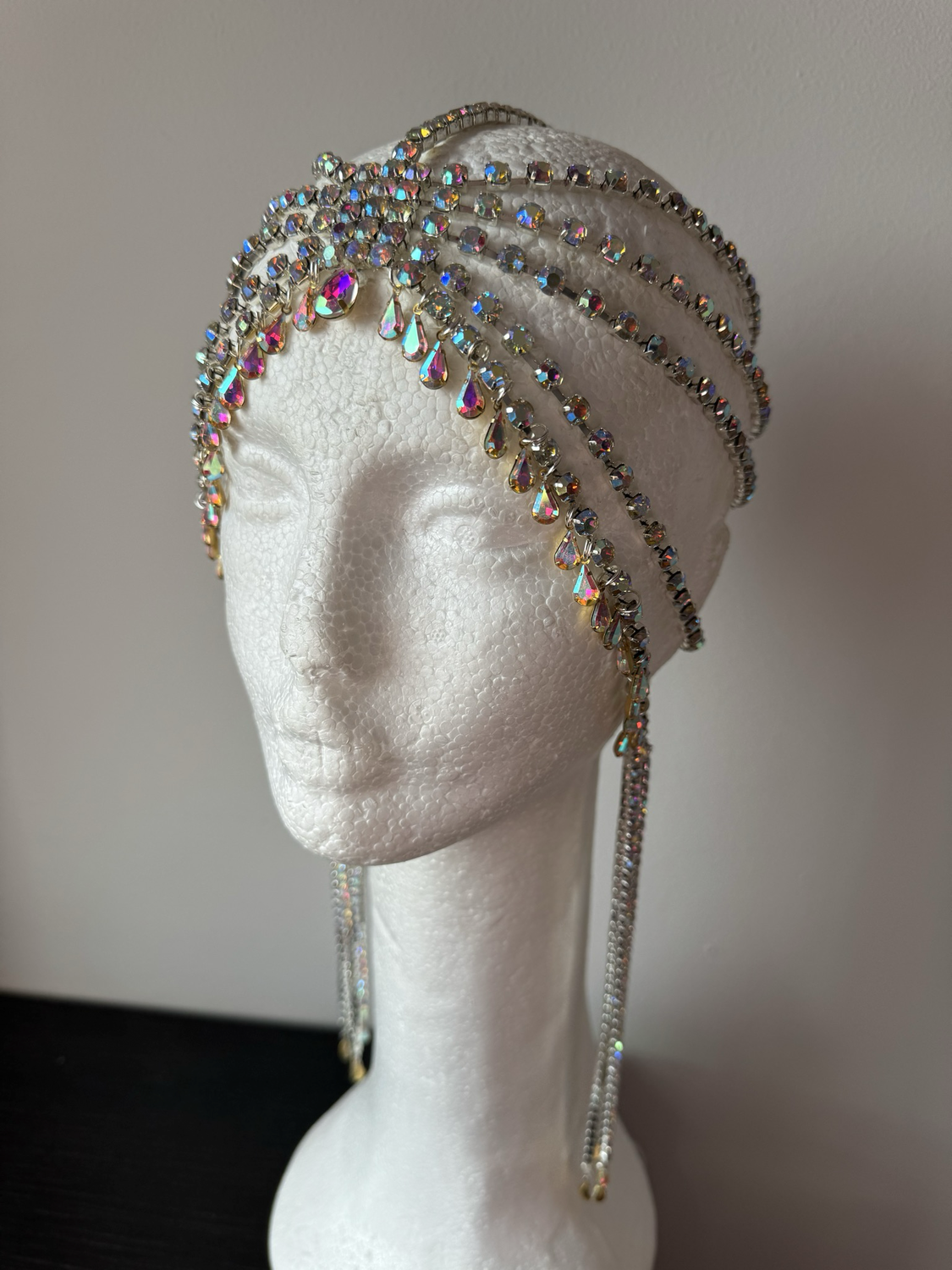 Tiara de cadena de acero Tiara cadena strass Tiara diamante pedrería lágrimas pepitas boreal oro corona