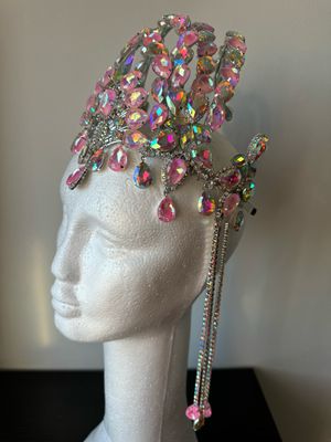 Tiara pedimiento corona boda Tiara strass diamante pedrería lágrimas boreal tocado oro plata