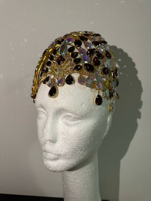 Tiara de cadena de acero Tiara cadena strass Tiara diamante pedrería lágrimas pepitas boreal oro corona