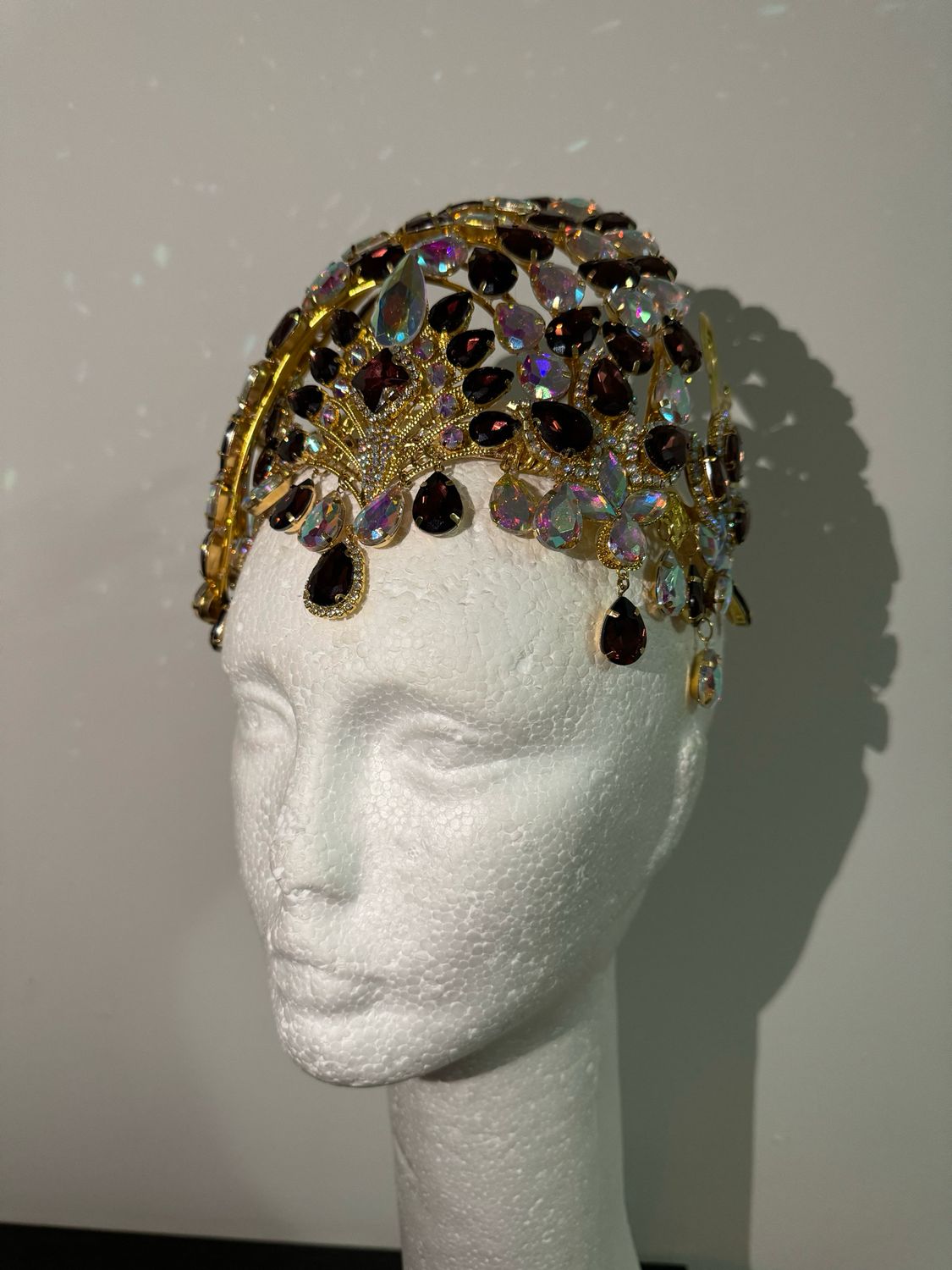 Tiara de cadena de acero Tiara cadena strass Tiara diamante pedrería lágrimas pepitas boreal oro corona