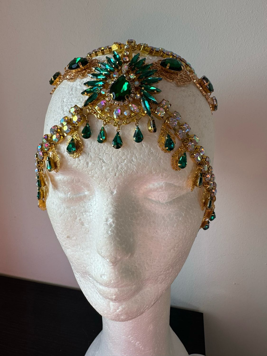 Tiara de cadena de acero Tiara cadena strass Tiara diamante pedrería lágrimas pepitas boreal oro plata boreal