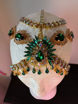 Tiara de cadena de acero Tiara cadena strass Tiara diamante pedrería lágrimas pepitas boreal oro plata boreal