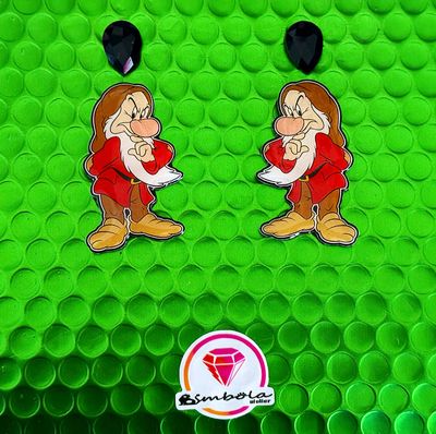 Pendientes enanitos pendientes evil Queen earrings Pendientes Blancanieves manzana gruñon 