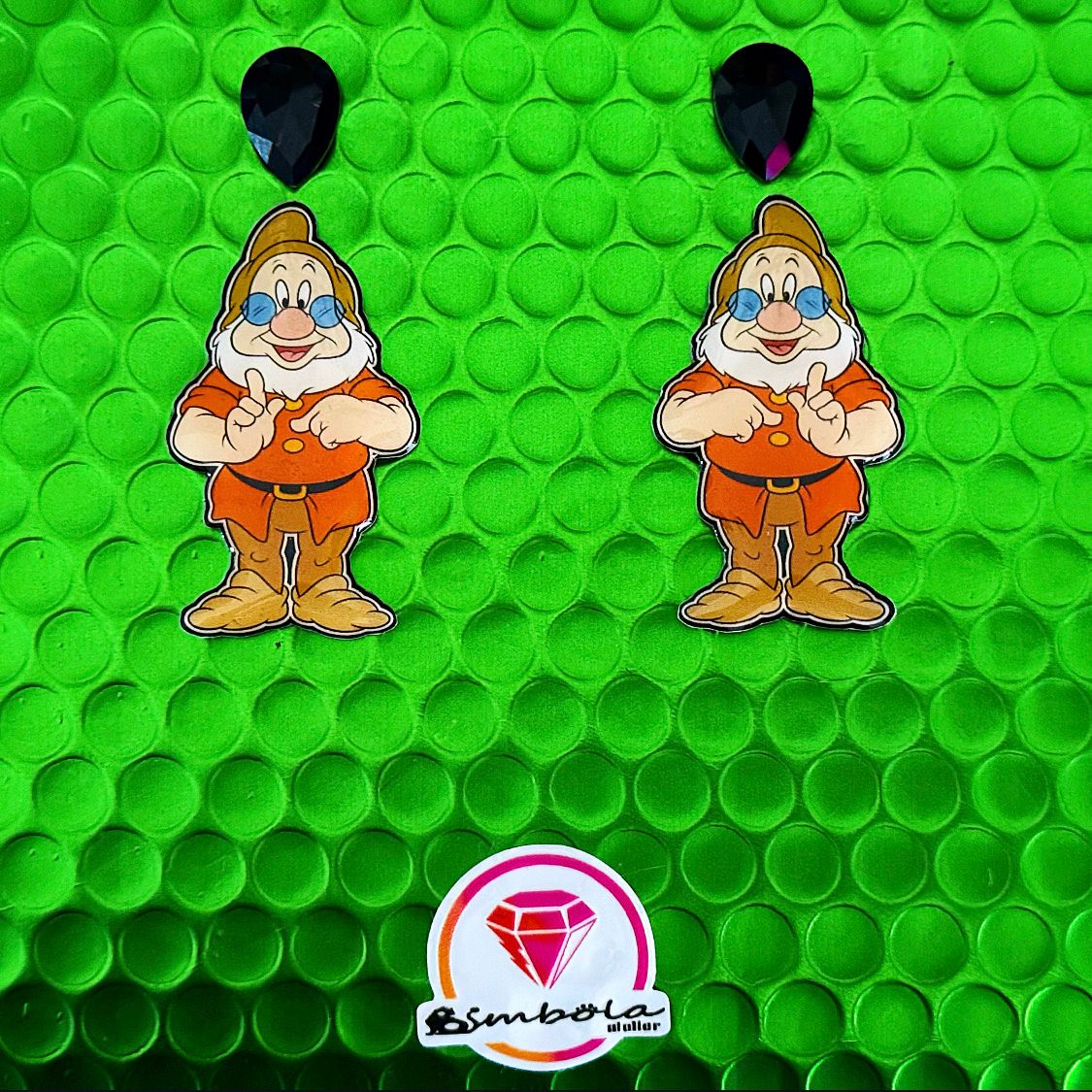 Pendientes enanitos pendientes evil Queen earrings Pendientes Blancanieves manzana 