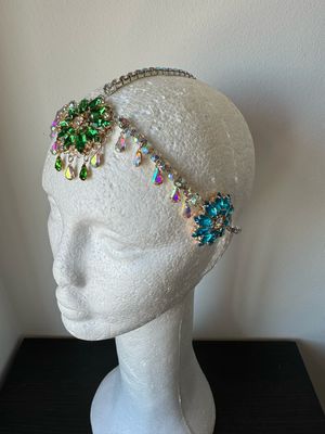 Tiara de cadena de acero Tiara cadena strass Tiara diamante pedrería lágrimas pepitas boreal oro corona