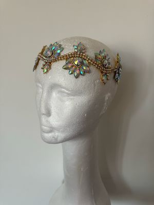 Tiara de cadena de acero Tiara cadena strass Tiara diamante pedrería lágrimas pepitas boreal oro corona