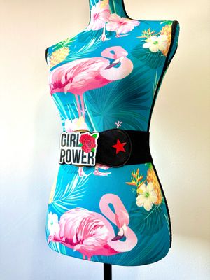Cinto girl power cinturón elástico fajín cintura 