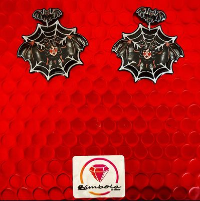 Pendientes araña spider earrings pendientes Halloween earrings Pendientes telaraña murciélaga mujer vampira EXCLUSIVE DESIGN ENTE SHOP