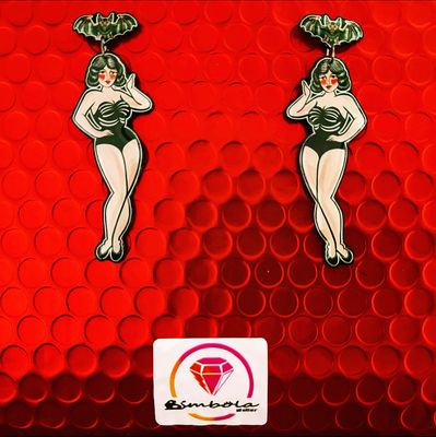Pendientes araña spider earrings pendientes Halloween earrings Pendientes telaraña murciélaga mujer vampira EXCLUSIVE DESIGN ENTE SHOP