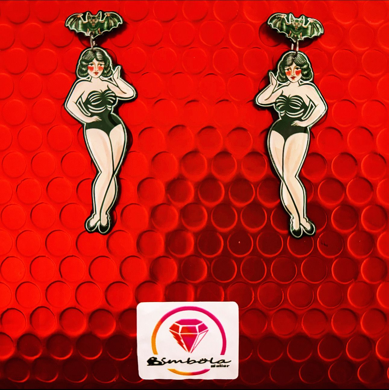 Pendientes araña spider earrings pendientes Halloween earrings Pendientes telaraña murciélaga mujer vampira EXCLUSIVE DESIGN ENTE SHOP