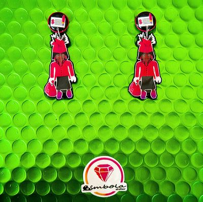 Pendientes Oda Mae earrings Rita Miller Ghost muñeca doll Playmobil 