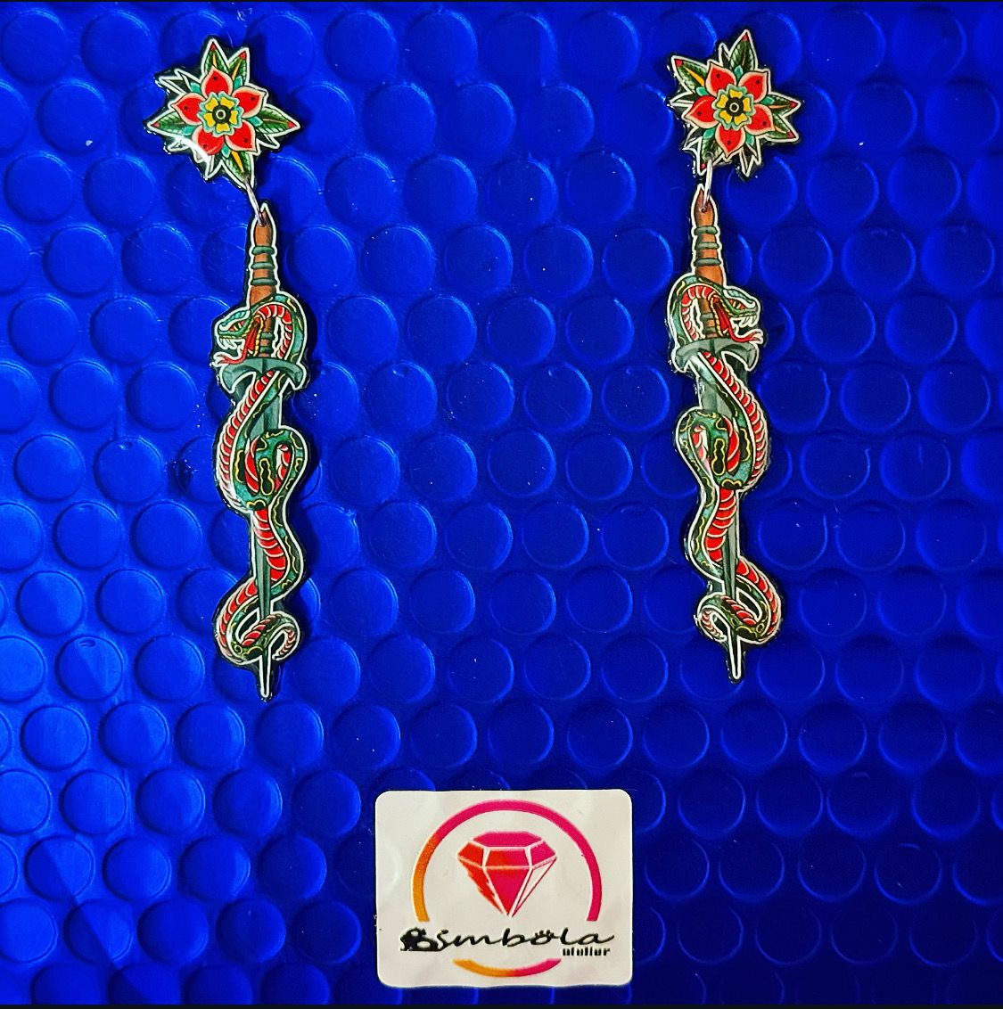 Pendientes serpientes tattoo snake earrings daga EXCLUSIVE DESIGN ENTE SHOP 