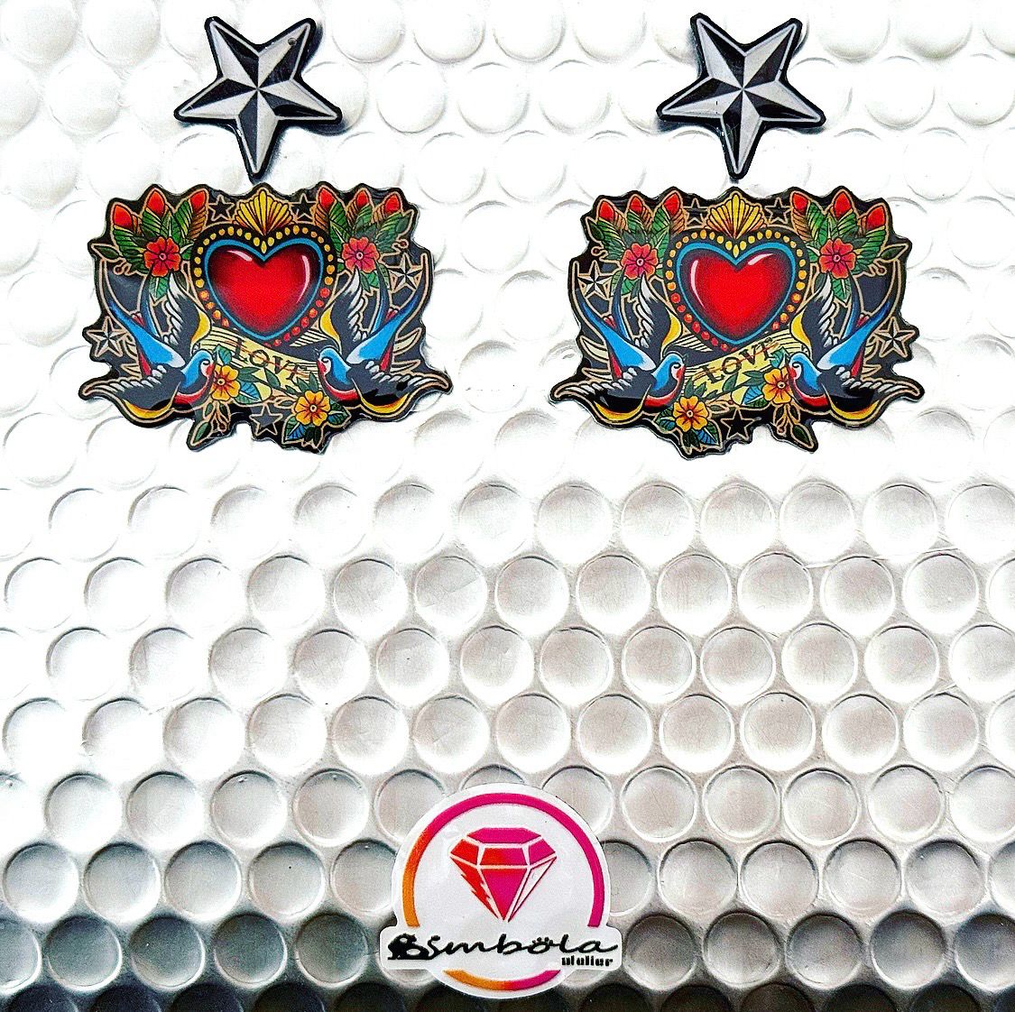Pendientes golondrinas Tattoo old school love amor pájaros EXCLUSIVE DESIGN ENTE SHOP