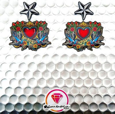 Pendientes golondrinas Tattoo old school love amor pájaros EXCLUSIVE DESIGN ENTE SHOP