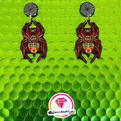 Pendientes Tattoo old school mujer araña telaraña EXCLUSIVE DESIGN ENTE SHOP