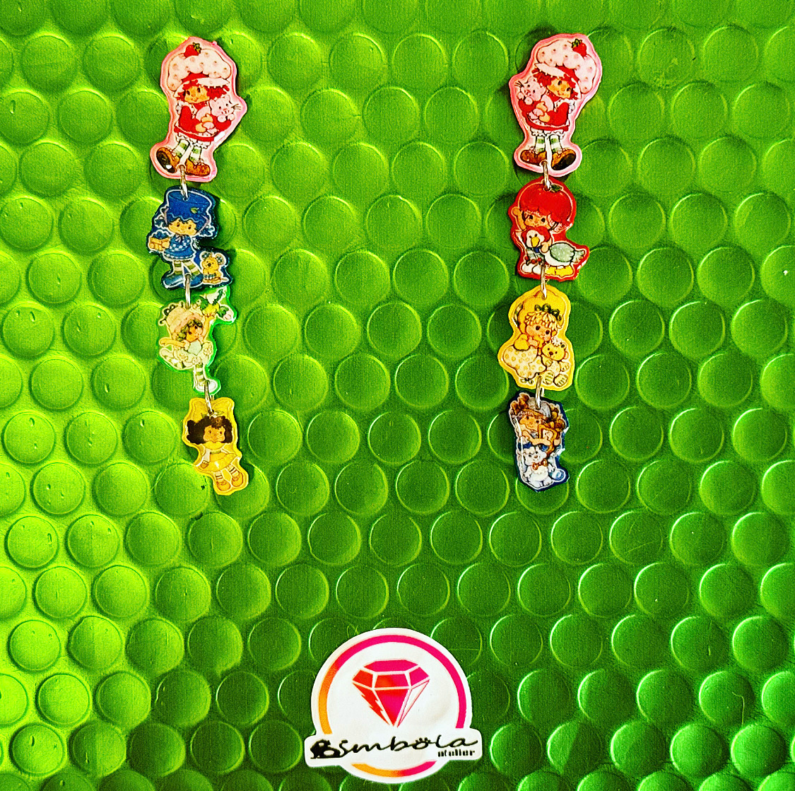 Pendientes tarta de fresa pendientes strawberry earrings glitter earrings  