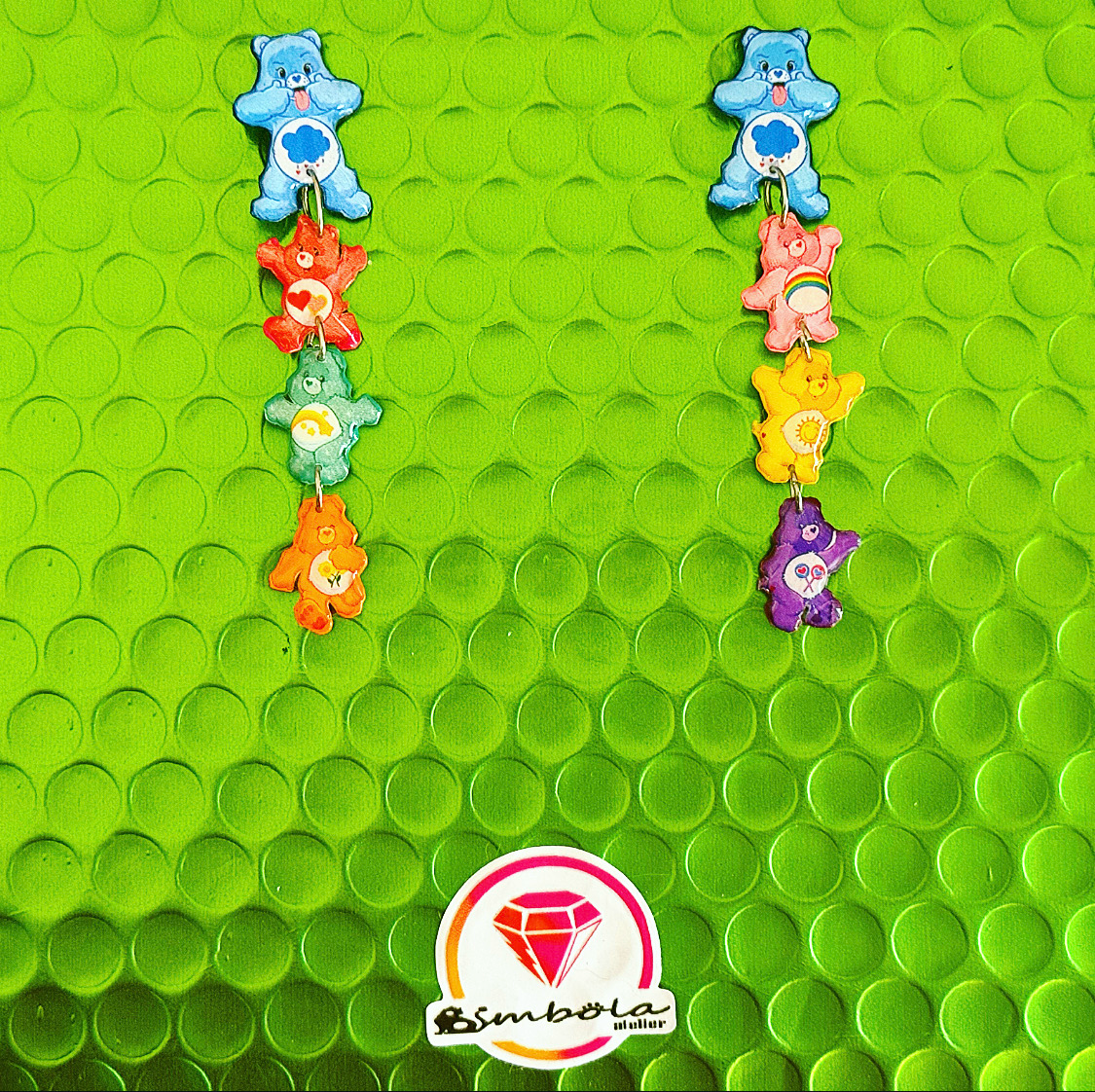 Pendientes osos amorosos earrings glitter earrings Care Bears