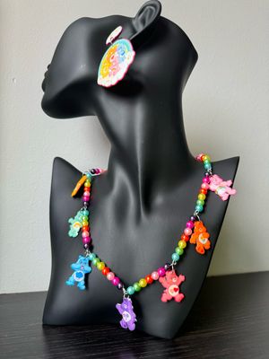 Collar osos amorosos necklace glitter collar acero de charms 