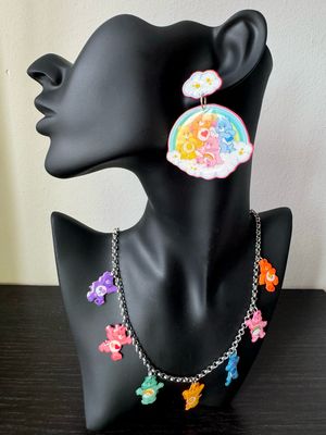 Collar osos amorosos necklace glitter collar acero de charms 