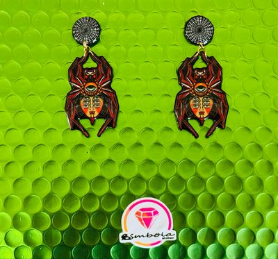 Pendientes Tattoo old school mujer araña telaraña EXCLUSIVE DESIGN ENTE SHOP