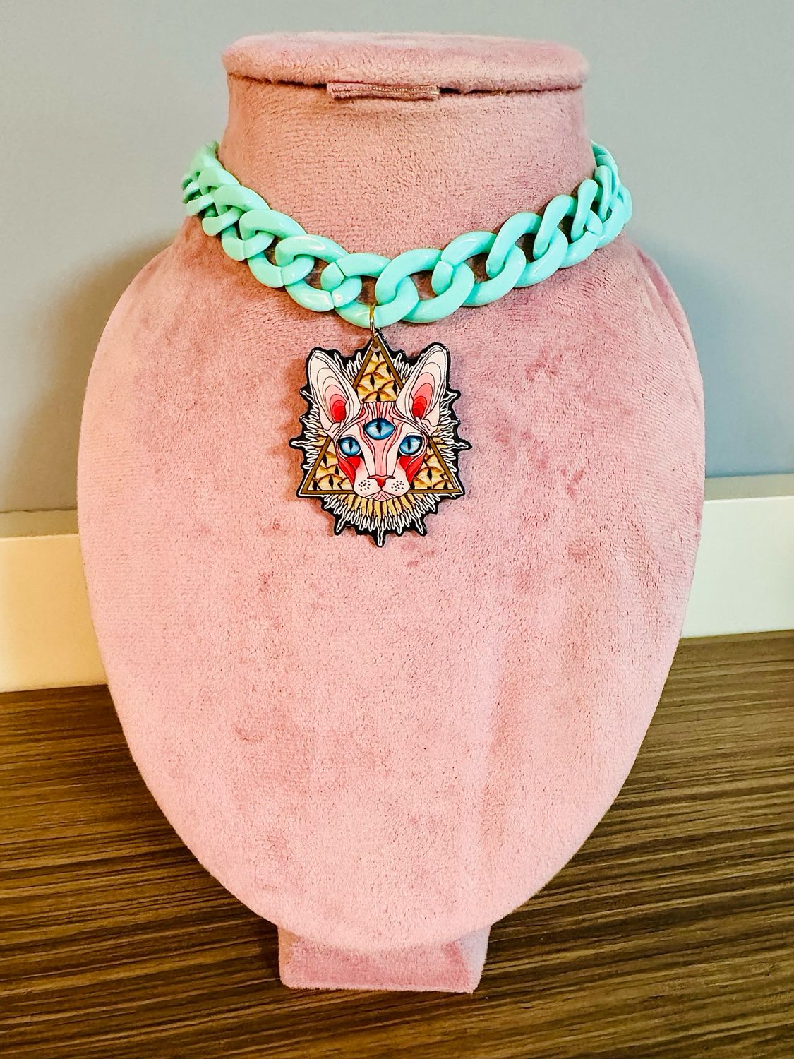 Collar sphinx collar gato collar Tattoo old school diseño exclusivo @ente.shop