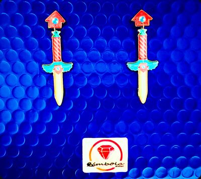 Pendientes Squid game doll earrings Pendientes juego del calamar llaves dagas círculos triángulo cuadrado