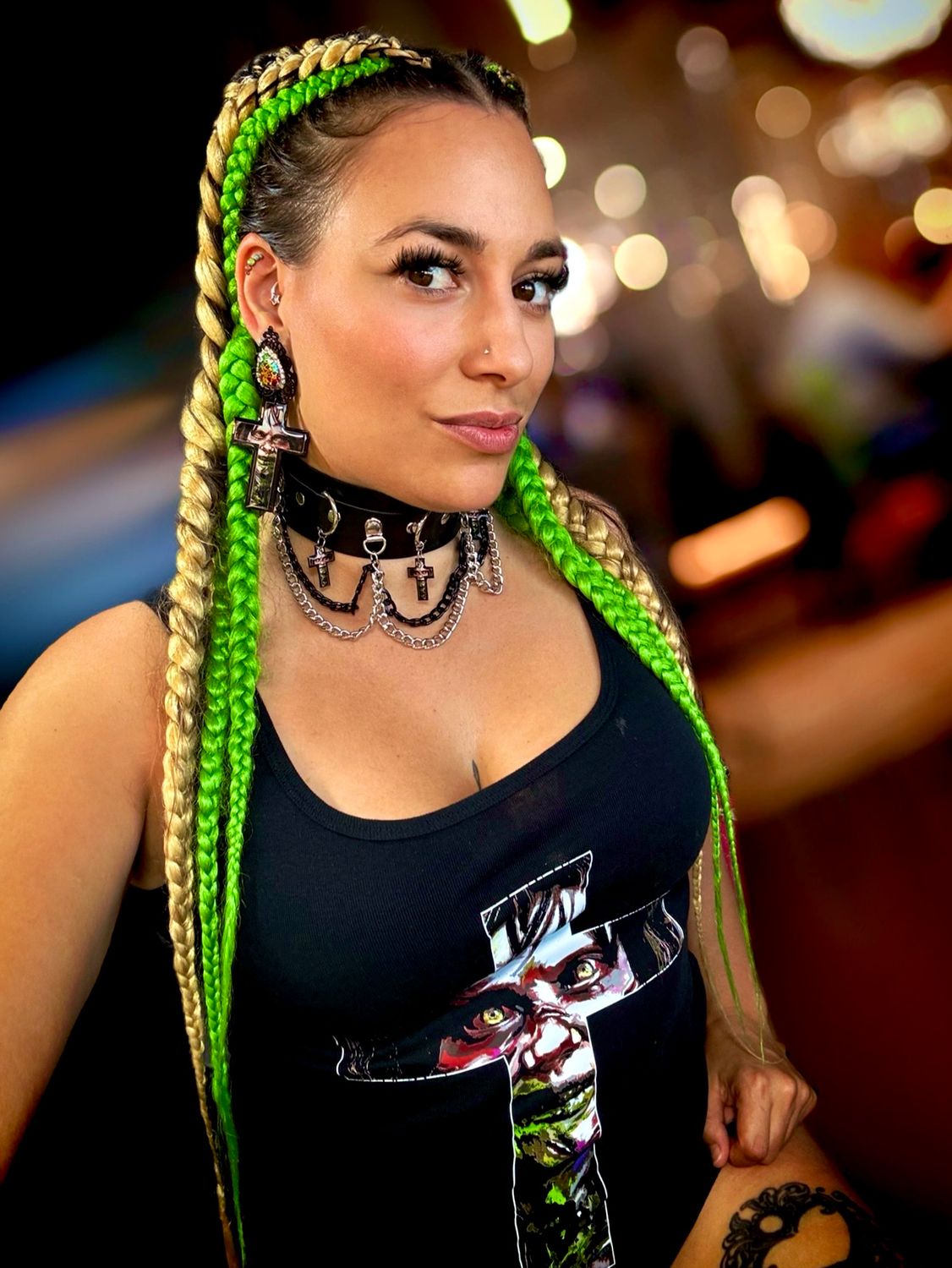 Collar niña exorcista cruz cruces collar correa gótico cuero halloween gargantilla punk diseño exclusivo @ente.shop