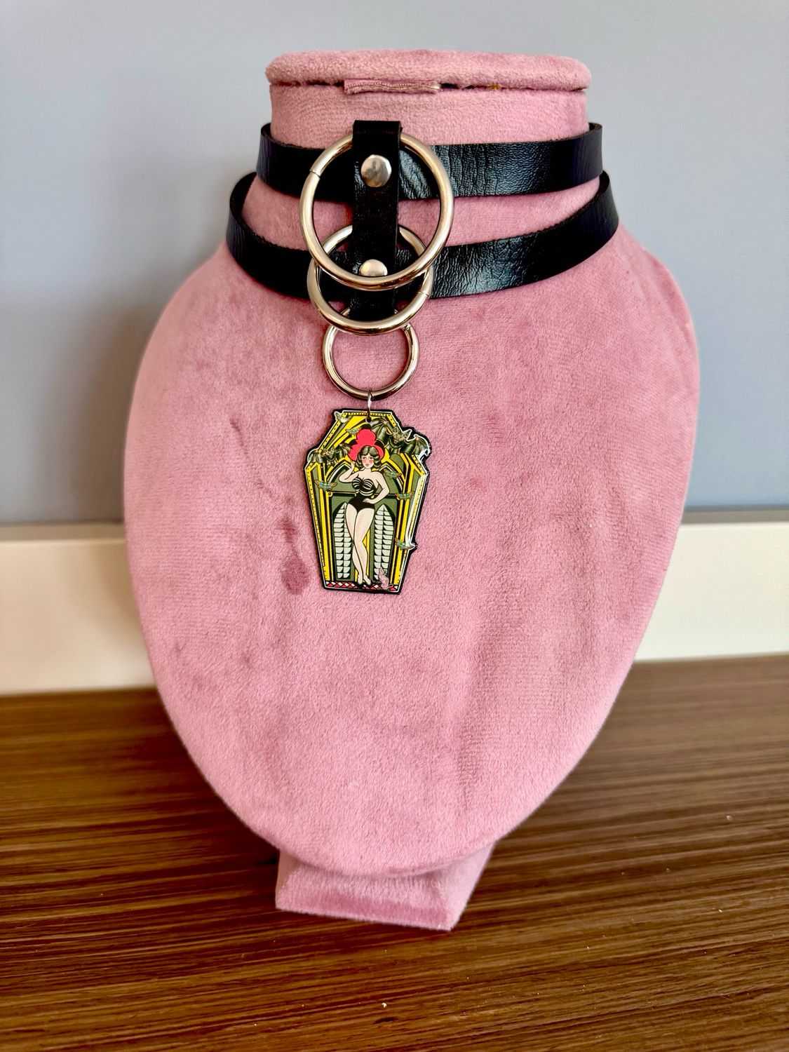Collar mujer vampira correa gótico cuero halloween gargantilla punk diseño exclusivo @ente.shop