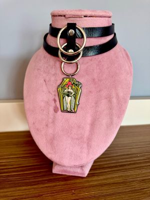 Collar mujer vampira correa gótico cuero halloween gargantilla punk diseño exclusivo @ente.shop