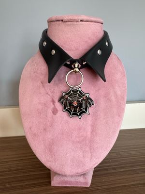 Collar mujer araña collar vampira correa gótico cuero halloween gargantilla punk diseño exclusivo @ente.shop