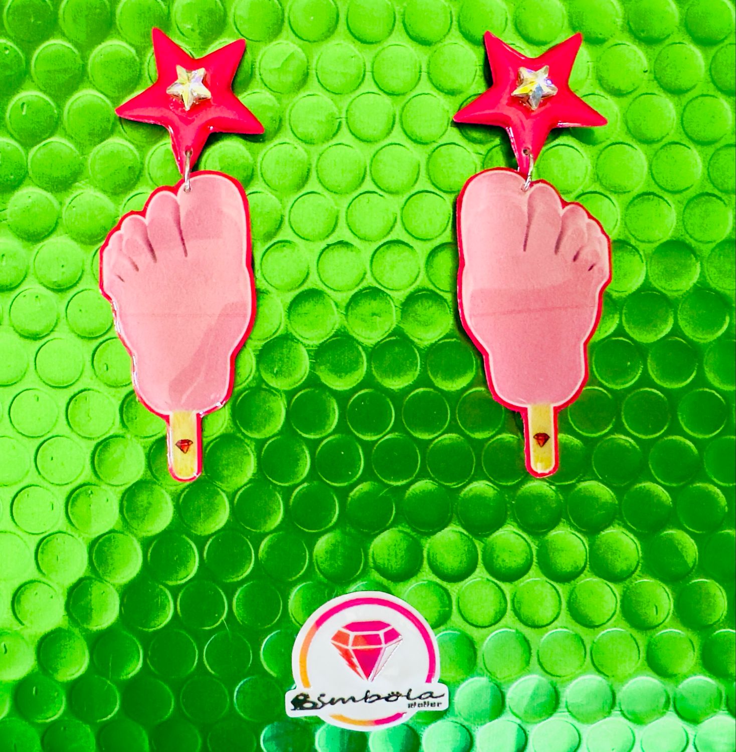 Pendientes Frigopie ice cream earrings pendientes helados handmade earrings glitter earrings 