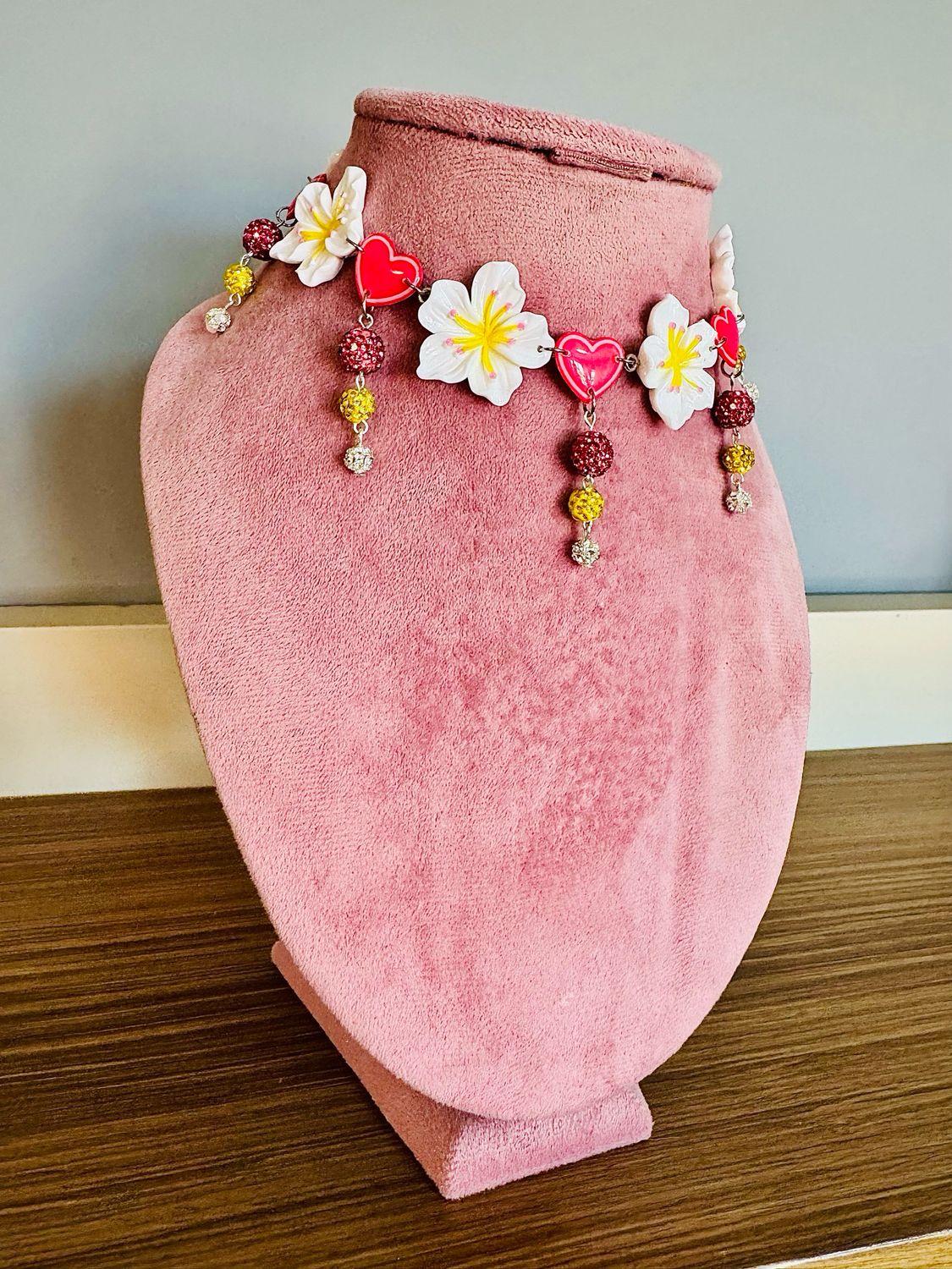 Collar hawaiano collar flores flower necklace collar corazones