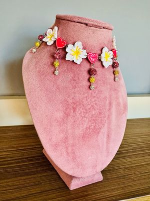 Collar hawaiano collar flores flower necklace collar corazones