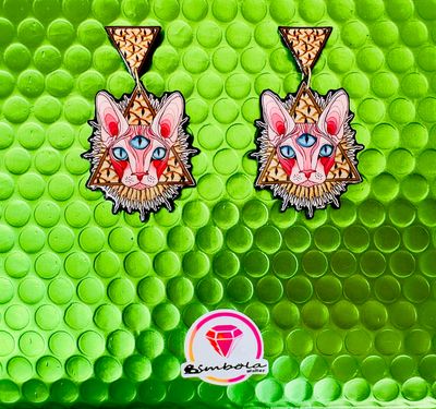 PENDIENTES gato egipcio pendientes sphinx earrings tattoo old school earrings cat earrings EXCLUSIVE DESIGN ENTE SHOP